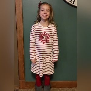 Girls Gymboree Christmas dress with red leggings
